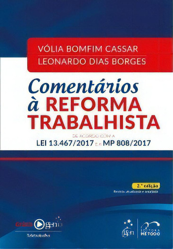 Comentários À Reforma Trabalhista, De Borges Dias. Editora Método Em Português