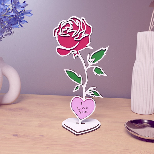 Rosa Artesanal Para Regalo O Adorno En Escritorio, Mesa, Etc