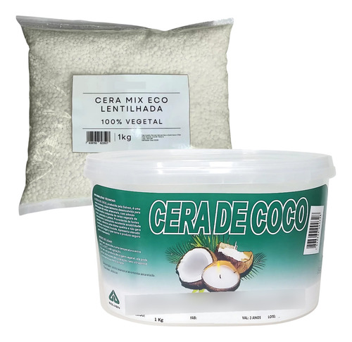Kit Cera De Coco Solven Para Velas 1kg + Cera Eco Mix 1kg