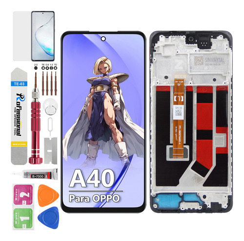 Okbichi Pantalla Para Oppo A40 / A58 4g Con Marco Cph2577/2669/3669