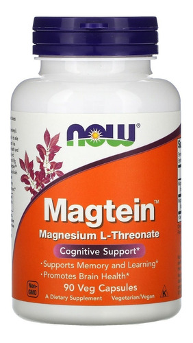 Magnésio L-treonato Magtein Now Foods 90 Caps Importado Usa