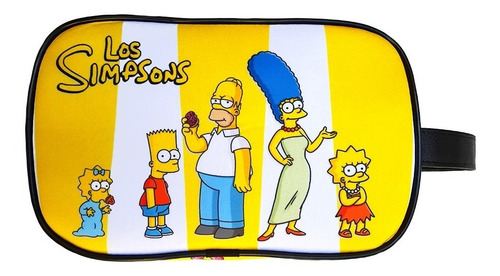 Imagen 3 de 9 de Kit Matero Neceser Los Simpson Yerbera Azucarera Mate Madera