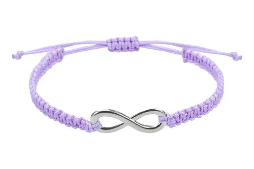 Pulsera Hilo Lila Dije Amistad Amor Infinito 