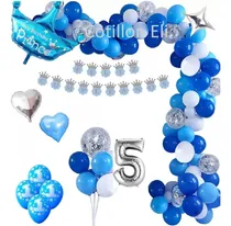 Comprar Set Deco  Globos Cumple 5 Años Celeste Azul Nene Varon