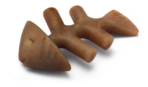 Juguete Benebone Fishbone de nailon con forma de hueso grande para perros, color marrón