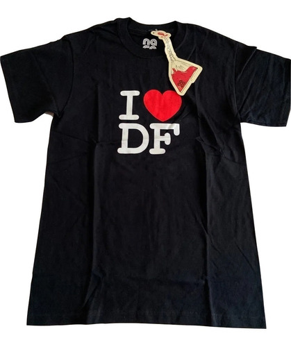 Playera Marca Naco Original I Love Df Yo Amo Al Df Negra