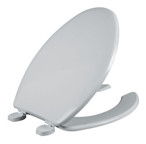 Asiento P Baño Plástico Alargado Blanco Frente Abierto Bemis