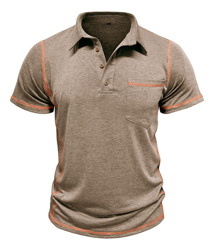 Camisa Transpirable De Manga Corta Con Bolsillos De Moda