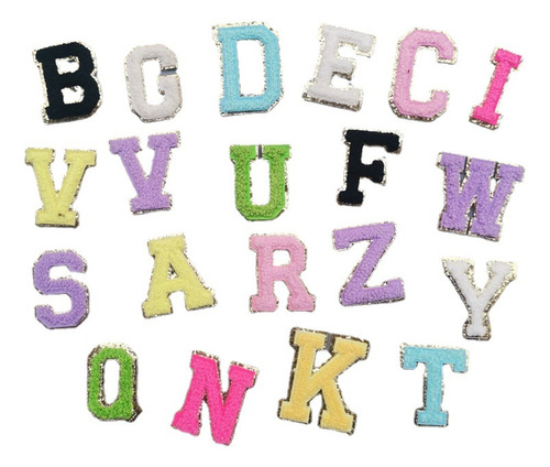 8cm Blue 26 Letters A Group (set) * Adhesive - Embroidered