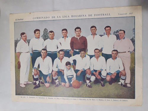 Lamina El Grafico Combinado Liga Rosarina De Football 1927 