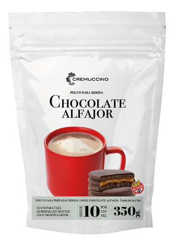 Imagen 1 de 2 de Chocolate Alfajor Caliente Espeso Polvo 350g Cremuccino Cafe