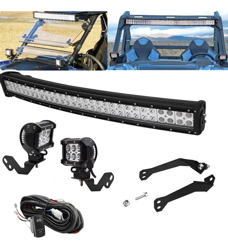 Kit De Soporte De Barra De Luz Curvada Led Para Parabrisas D