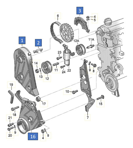 Kit Tolvas Distribución Pointer Derby Golf Jetta A2 A3 1.8