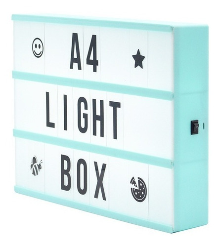 Caja De Luz Led A4 Pizarra Con Letras Y Emojis Cartel