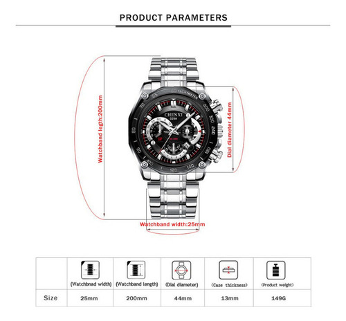 Reloj Deportivo De Moda Chenxi Luminous Calendar