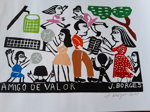 Artes Conjunto De Gravuras Xilografía J Borges
