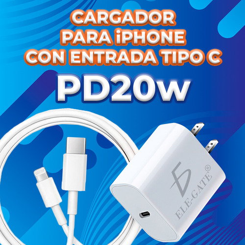Cargador Para Apple iPhone Carga Rapida Type C A Lightning