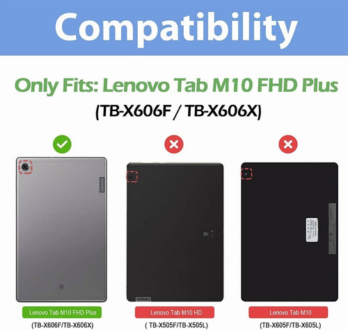 Imagen 2 de 5 de Funda Para Lenovo Tab M10 Fhd Plus 10.3 2020 Tb-x606f Rosa