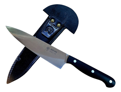 Cuchillo Arbolito Boker 20cm Inox. Cabo Negro + Vaina Cuero