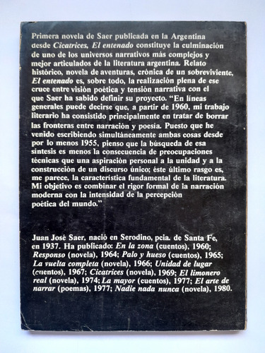 El Entenado - Juan José Saer - Primera Edición (Usado)