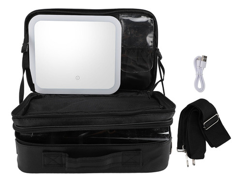 Bolsa De Maquiagem Led Com Espelho E 3 Temperaturas De Cor