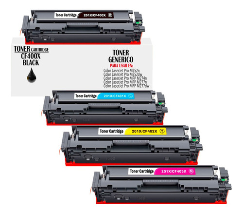 Kit 4 Toner Genericos 201x Para Color Pro Mfp M277dw