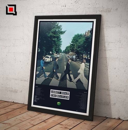 Cuadro Vidrio Poster Beatles Abbey Road Retro Promo 1969