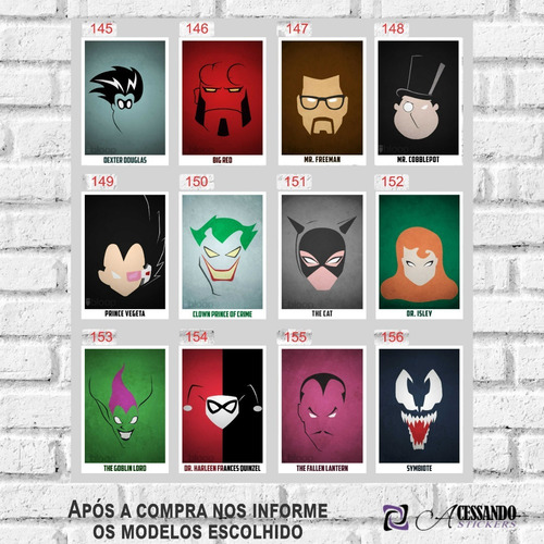 Imagem 9 de 10 de 5 Pôster Cartaz Personagem 2 Retro Vários P/ Emoldurar 40x30