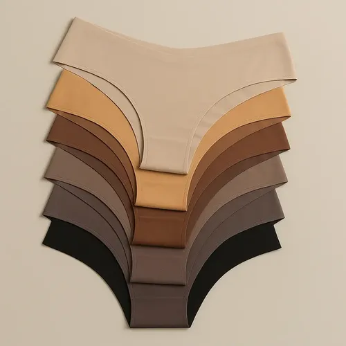 Kit 5 Calcinha Tanga Feminina Sem Costura Poliamida Cós Alto