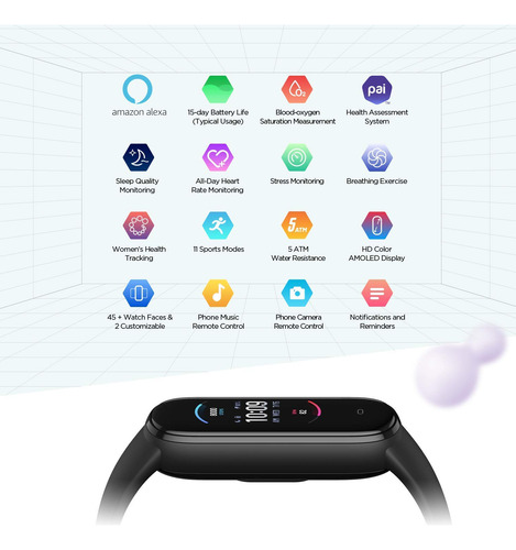 Pulsera Inteligente Con Alexa, Monitoreo De Salud Y 15 Días