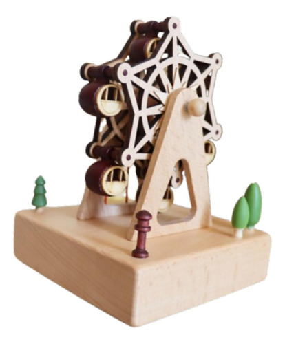 Caja De Música De Madera, Decoración Navideña, Rueda