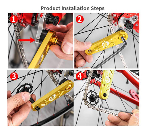 Tensor De Cadena De Bicicleta Convertidor De Una Sola Negro