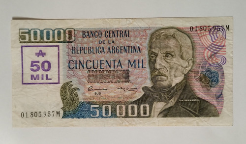 Argentina Billete 50 Mil Australes Transitorio Bott: 