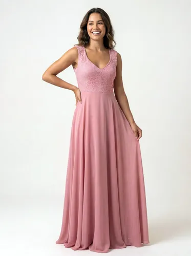 Vestido Feminino Longo Para Festa Com Renda No Busto