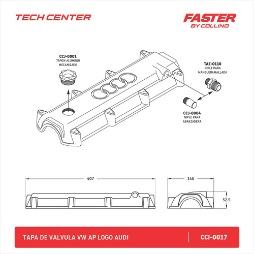 Imagen 2 de 4 de Tapa De Valvulas Motor Vw Gol Ap Faster By Collino Cuot