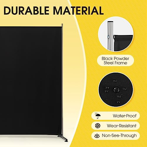 Biombo Negro Biombo Separador Divisor De 2 Paneles Plegable