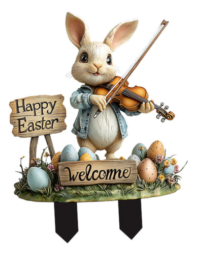 Estaca De Conejo De Pascua, Letrero De Conejo De Estilo C