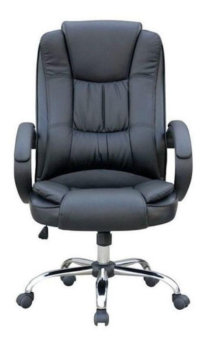 Cadeira de escritório Pelegrin 2043 ergonômica preta con estofado do couro sintético