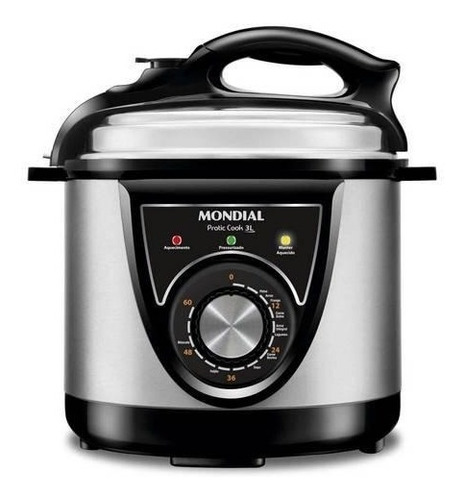 Panela De Pressão Elétrica Mondial Pe-26 Pratic Cook 3l Inox