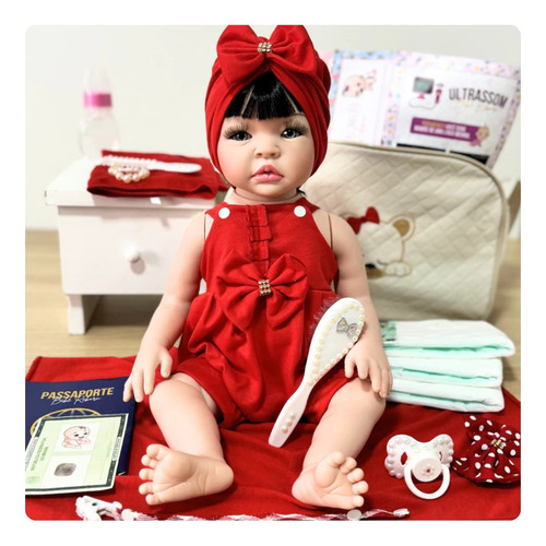 Boneca Bebê Reborn Original Enxoval Completo Promoção Lindo