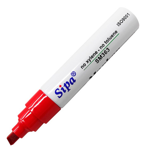 Marcador Permanente Sipa Marker Rojo 6.0 Mm Punta Cincel