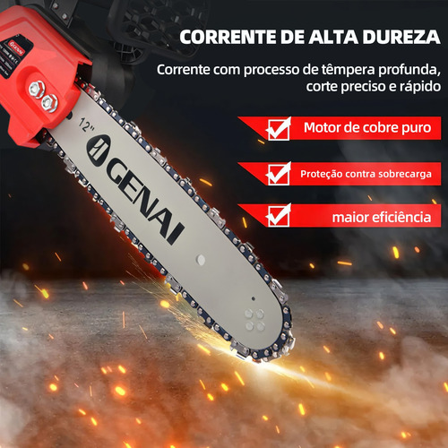 Motosserra Elétrica 12 Polegadas 68v Com 2 Baterias Portátil
