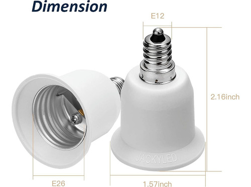 Adaptador Jackyled Para Base De Bombilla E12 A E26 E27