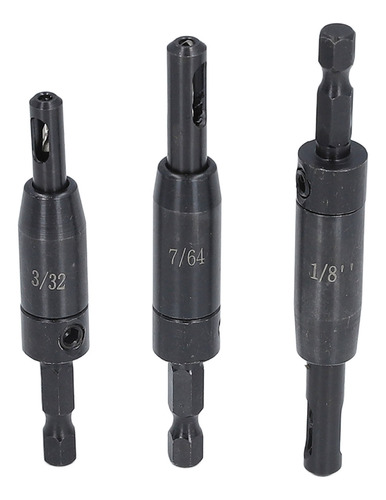 Juego De Brocas Con Bisagra, 3 Piezas, Hss, 1/4 Pulgadas, He