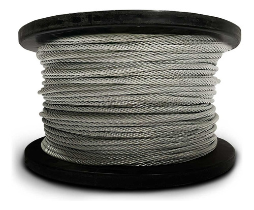 200m Cabo De Aço Galvanizado 3/16 4,8mm Alma De Fibra 6x7