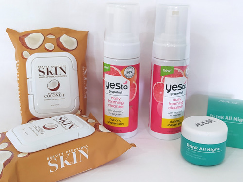 Skyn Care, Espuma Crema Nocturna Y Toallas Desmaquillante