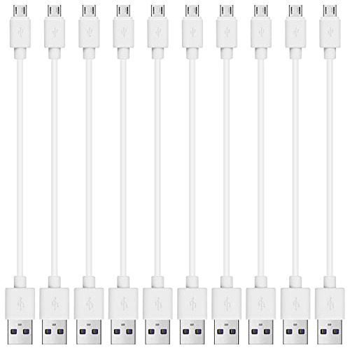 Cable Micro Usb Corto De 1 Pie, Paquete De 10, Cable A Grane
