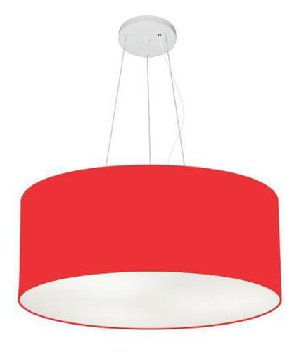 Lustre Pendente Cilíndrico Md-4047 50x21cm Vermelho - Bivolt