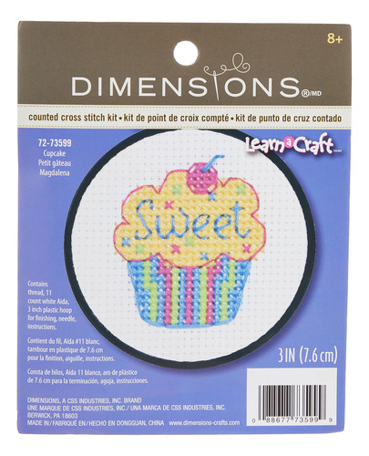 Dimensions Juego Punto Cruz Learn-a-craft «cupcakes» Para In