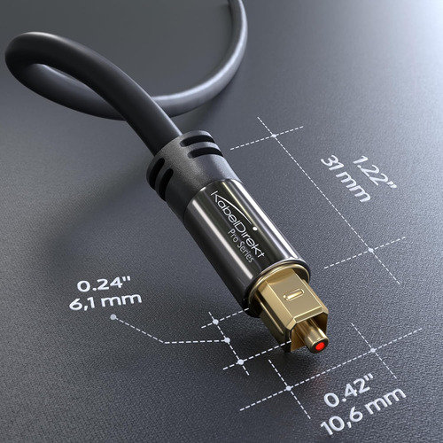 Kabeldirekt Optical Audio Cable - 15ft Digital Optical Ca...